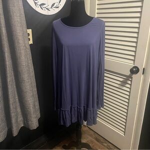 Easel Womens Purple Long Sleeve Crew Neck Top Pullover Size 2x